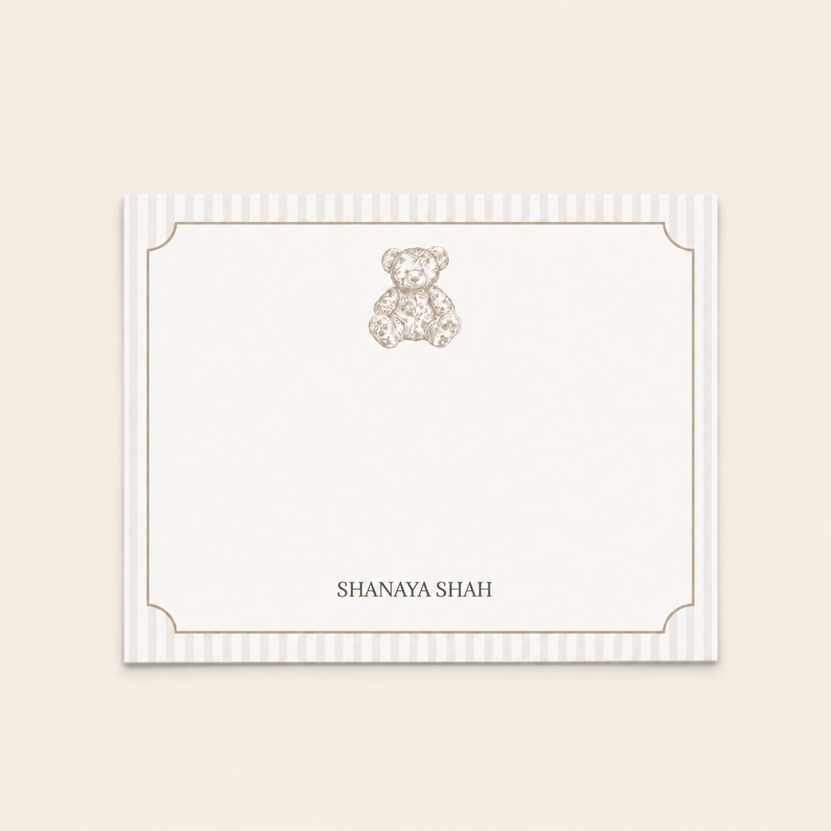 Taupe Striped Bear