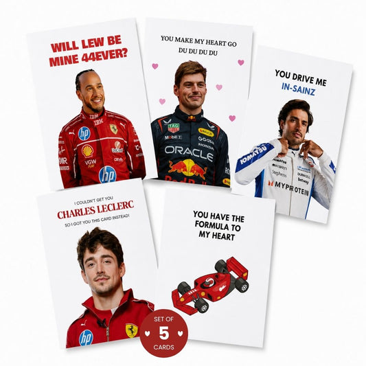 F1 Themed Greeting Cards- Set Of 5